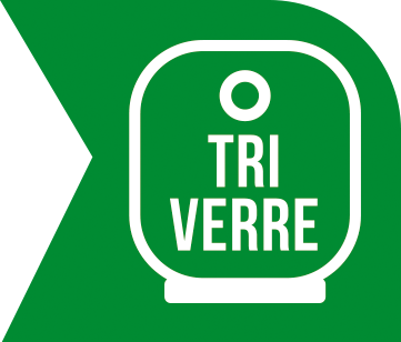 Bac de tri pour le verre, logo conteneur de couleur verte