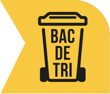 Nouvelle signalétique 2022 Info-tri, picto (logo) poubelle jaune avec mention bac de tri
