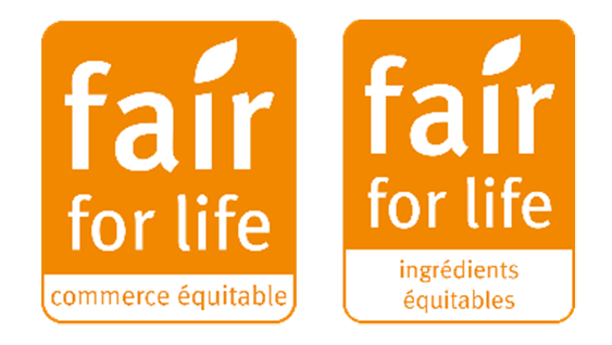 logo Fair for Life - produits composés contenant au moins un ingrédient issu du commerce équitable