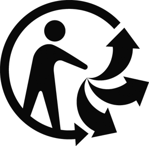 Logo Triman - l'incitation au tri, comment séparer les éléments de nos emballages